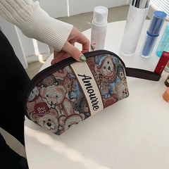 Cartoon Bear Cosmetic Bag Large Capacity Portable Wash Bag Travel Storage Bags