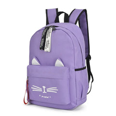 Cartoon Cat Ears Backpack Girl Schoolbag for Teenage Women Back Pack Nylon