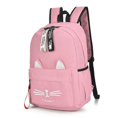 Cartoon Cat Ears Backpack Girl Schoolbag for Teenage Women Back Pack Nylon