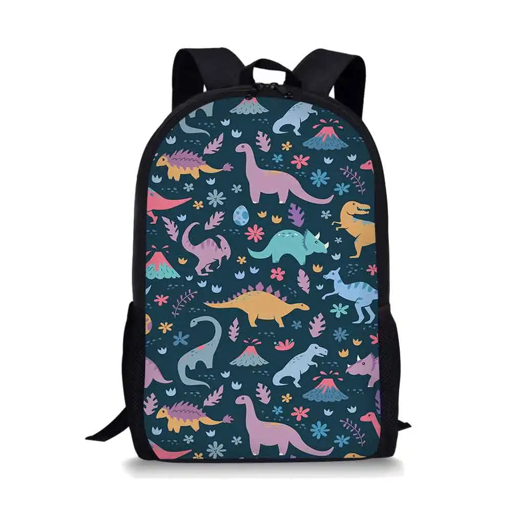 Dino Print Boys School Bags Mochila Infantil