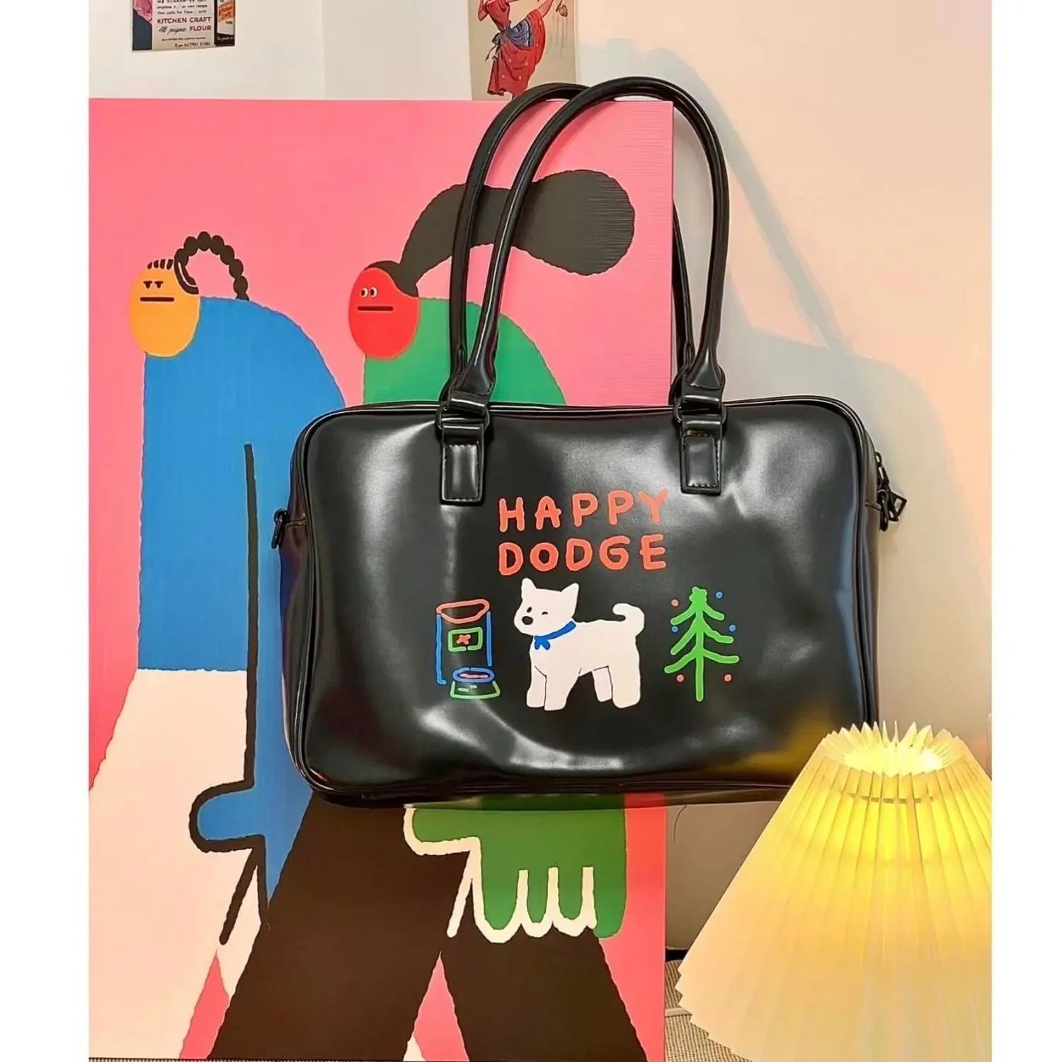 Happy Puppy Waterproof Shoulder Bag Women's Tote Bag