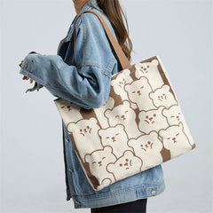 Cartoon Pattern Canvas Bag Casual Large Capacity Women's Tote Bag
