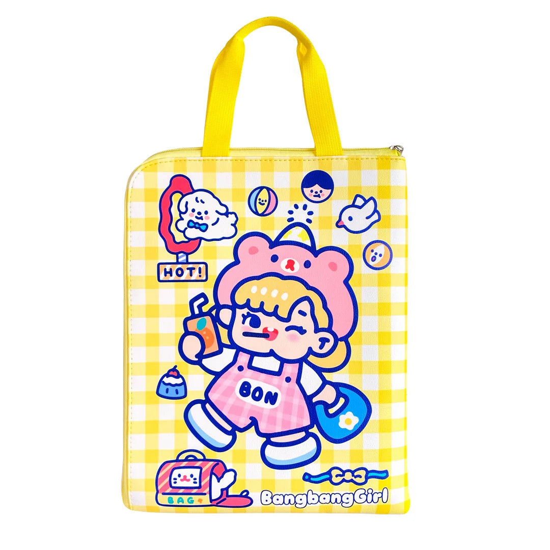 Cartoon Pattern Lolita Portable File Bag Schoolbag Preppy Style Girlish