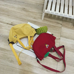 Fruit Banana Embroidered Canvas Ladies Crossbody Messenger Bag