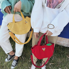 Fruit Banana Embroidered Canvas Ladies Crossbody Messenger Bag