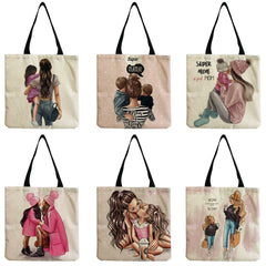 Customizable Cartoon Mama Print Tote Bag