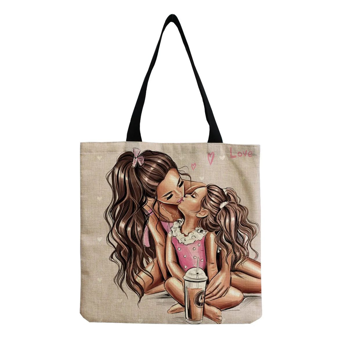 Customizable Cartoon Mama Print Tote Bag