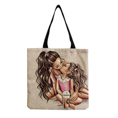 Customizable Cartoon Mama Print Tote Bag
