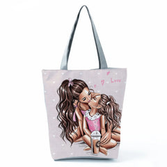 Mama Print Tote Bag Travel Shoulder Bags Mom Baby Eco Reusable Shopping