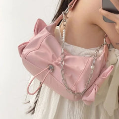 Casual Nylon Butterfly Bow Underarm Bag