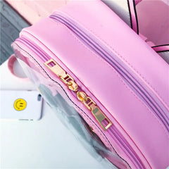 Cat Ear Transparent Backpack for Girls Harajuku Badge ITA Display Pin