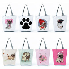 Cat Paw Cartoon Print Tote Bag Outdoor High Capacity Side Bags For Women