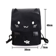 Cat Schoolbags Casual Women Backpack Canvas School book Bag for Girls Back Pack