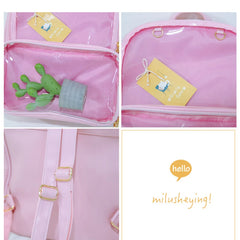 Clear Transparent Women Backpacks PVC Jelly Student Schoolbags for Teenage Girls