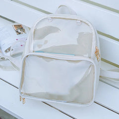 Clear Transparent Women Backpacks PVC Jelly Student Schoolbags for Teenage Girls
