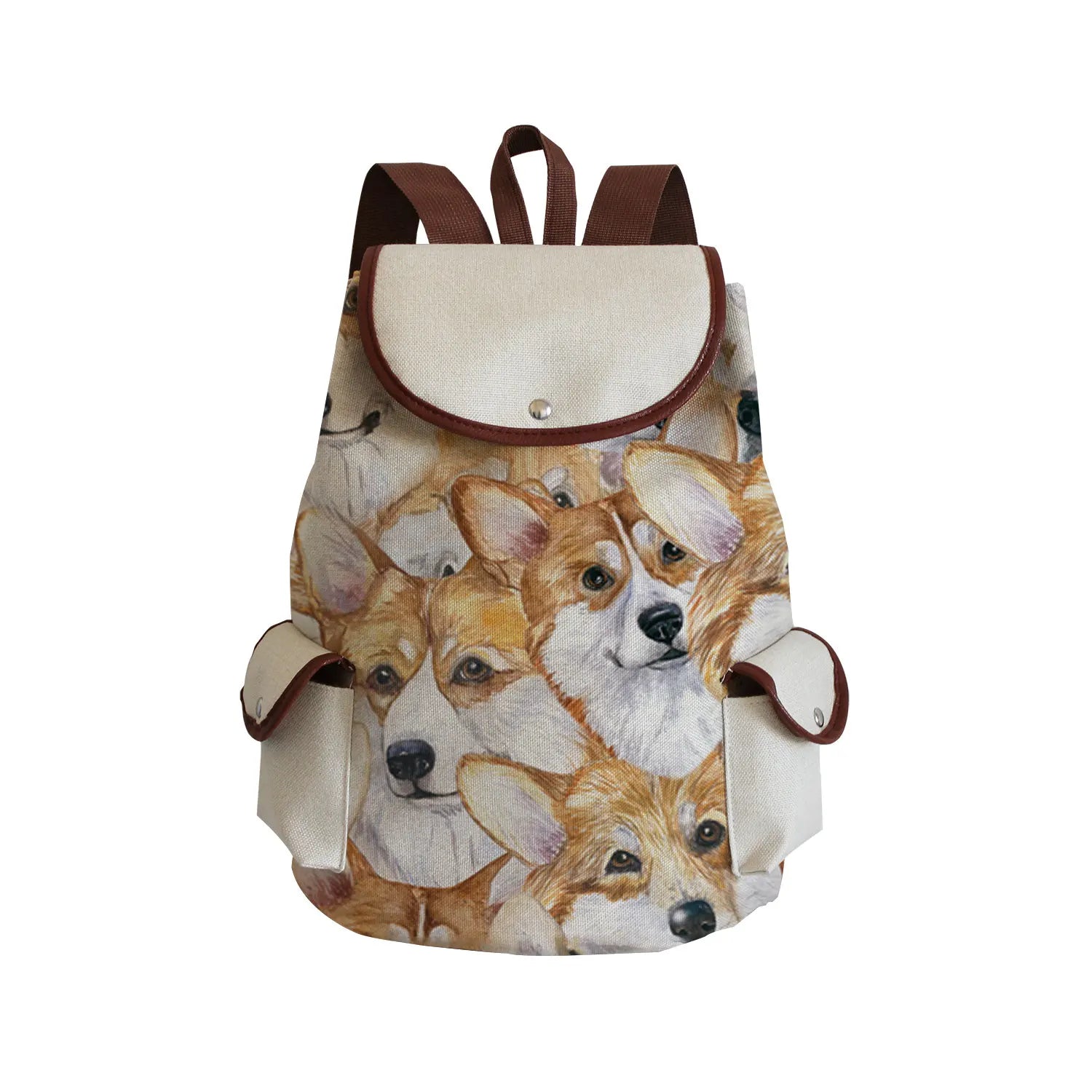 Corgi Printing Backpacks Outdoors Shoulders Bag Travel Women's Bag