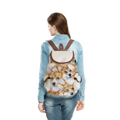 Corgi Printing Backpacks Outdoors Shoulders Bag Travel Women's Bag