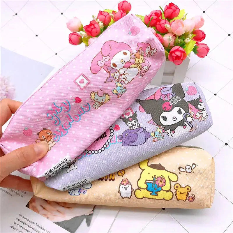 Elementary Students' Pencil Bag Clow M Pom Pom Purin Zipper Stationery B