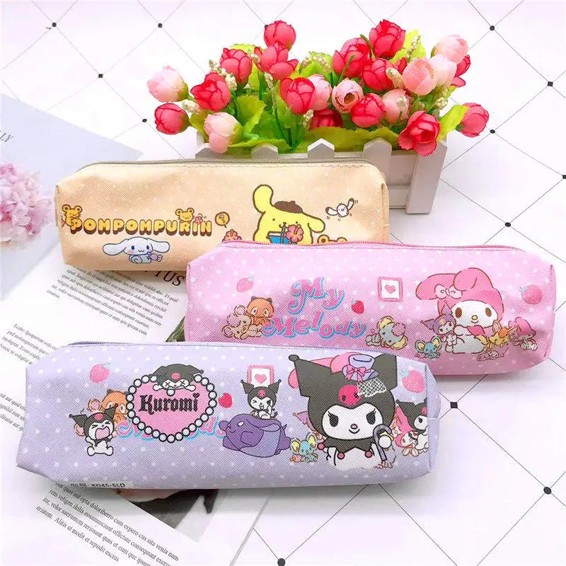 Elementary Students' Pencil Bag Clow M Pom Pom Purin Zipper Stationery B