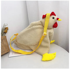 Plush Cock Shaped Wild Crossbody Handbag for Women