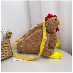 Plush Cock Shaped Wild Crossbody Handbag for Women