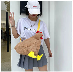 Plush Cock Shaped Wild Crossbody Handbag for Women