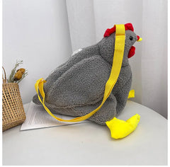 Plush Cock Shaped Wild Crossbody Handbag for Women