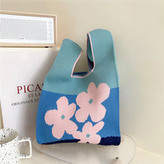 Floral Girls Knitted Shoulder Bag Casual Bags