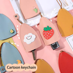 Fruit Cartoon Key Bag Mini Compact PU Leather Key Wallets Girls Key Holder Case
