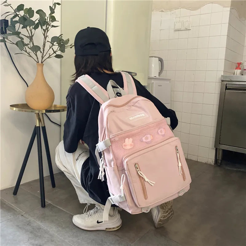 Waterproof Nylon Women Backpack Female Schoolbag College