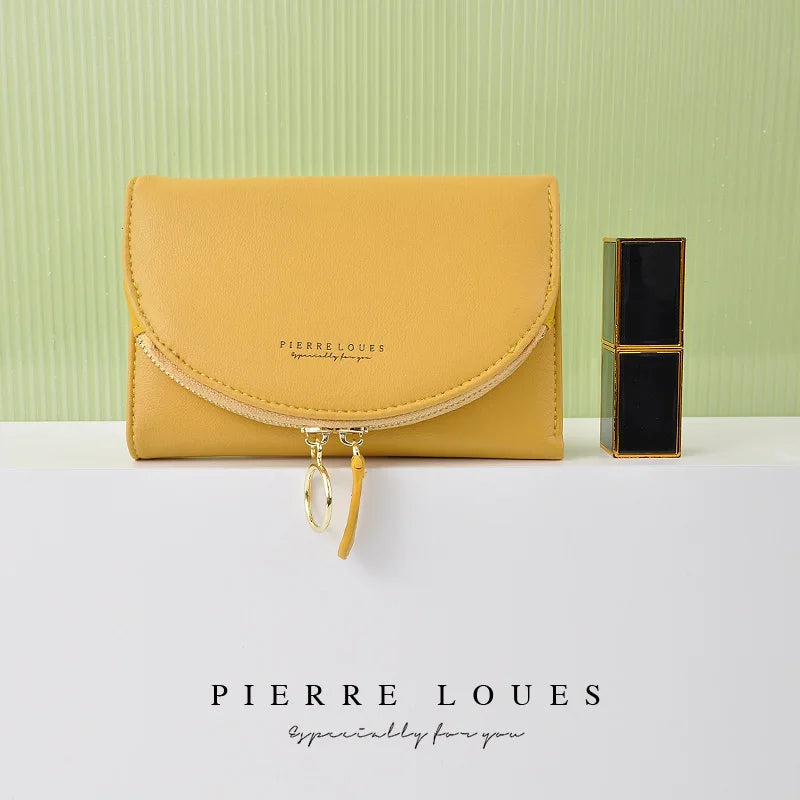 Women's Portable Wallet PU Leather Zipper Hand Purse