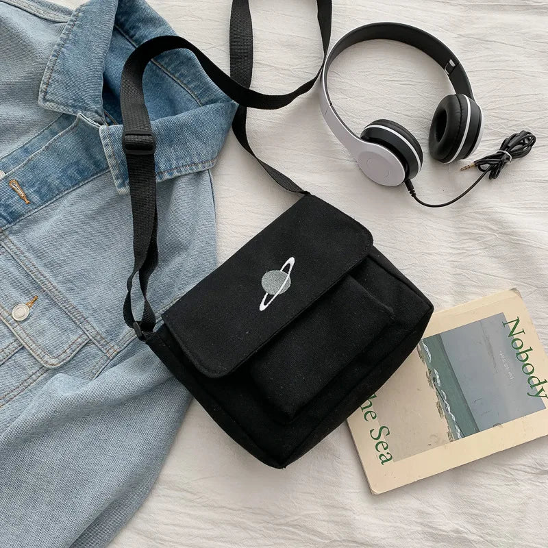 Japanese Style Messenger Bag Planet Tooling Art Student Shoulder Bag