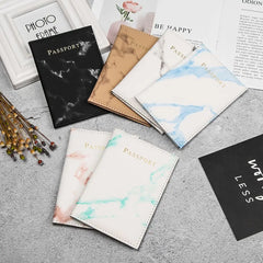 Marble Pattern Passport Cover PU Leather Travel Passport Holder