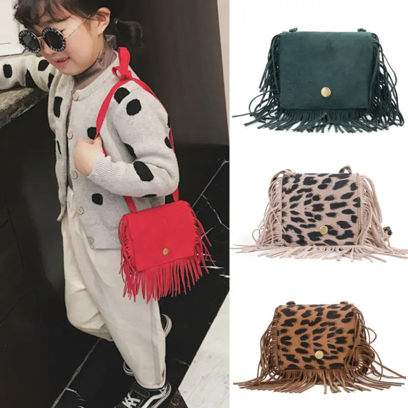 Leopard Print Cross Body Purse Girls Bags