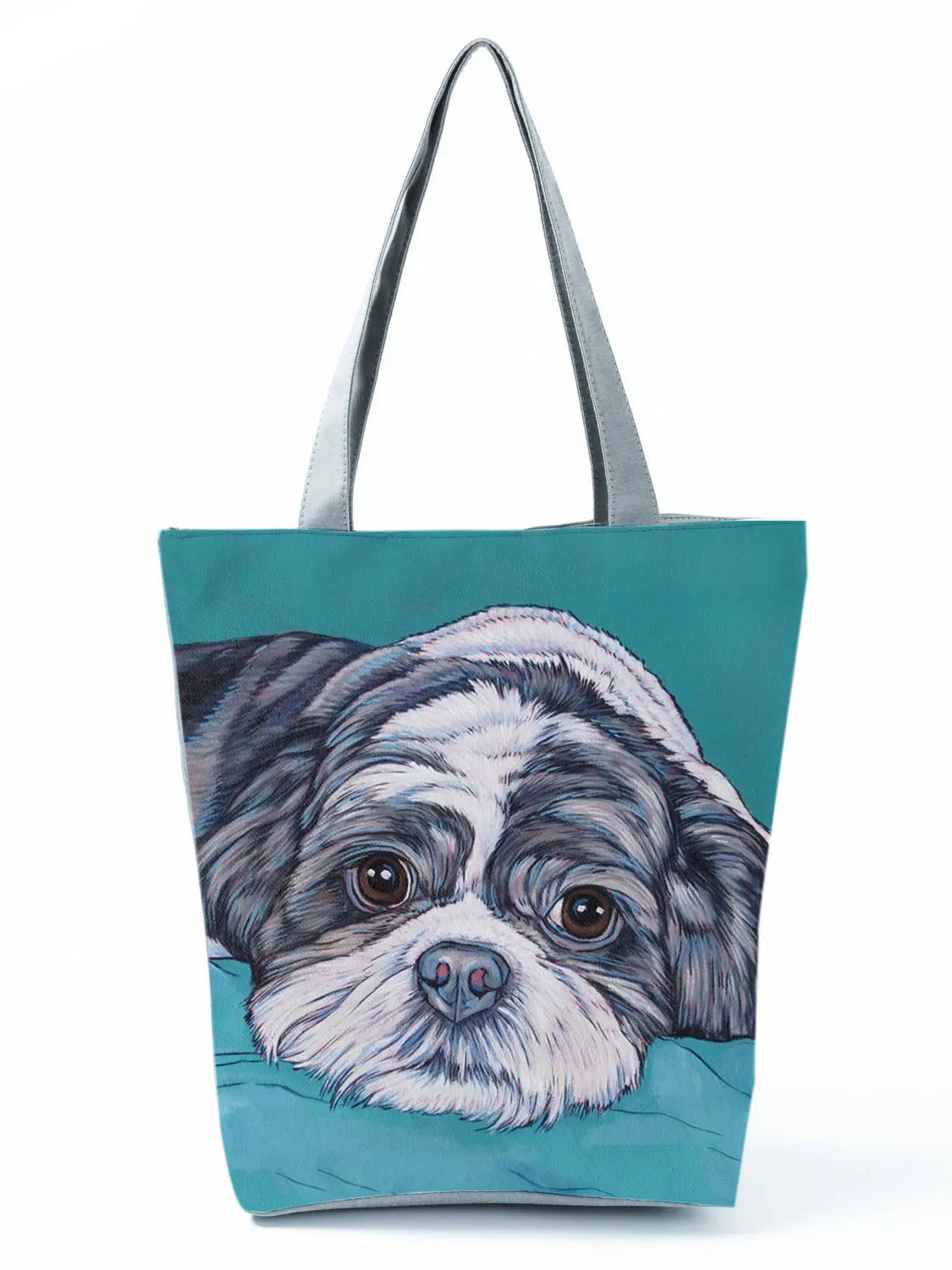 Oil Painting Dog Printed Women Handbags Animal Tote Shoulder Bag