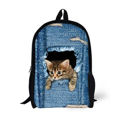 3D Printing Pet Dog Cat Backpack for Girls Funny Puppies Kids Bagpack