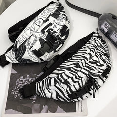 Plaid Women Fanny Pack Waist Belt Bag High Capacity