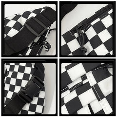 Plaid Women Fanny Pack Waist Belt Bag High Capacity