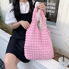 Pleated Shoulder Bag for Women Large Capacity Underarm Bag