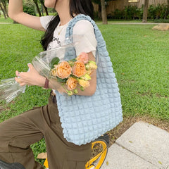 Pleated Shoulder Bag for Women Large Capacity Underarm Bag