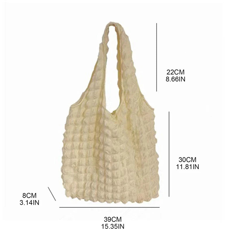 Pleated Shoulder Bag for Women Large Capacity Underarm Bag