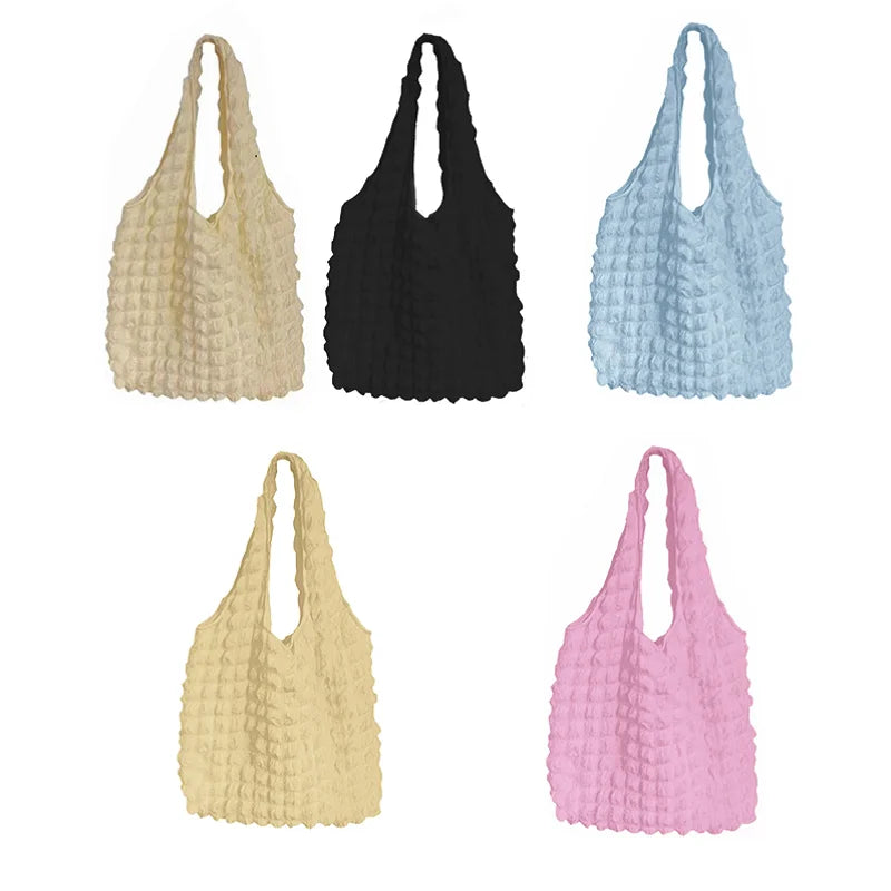 Pleated Shoulder Bag for Women Large Capacity Underarm Bag