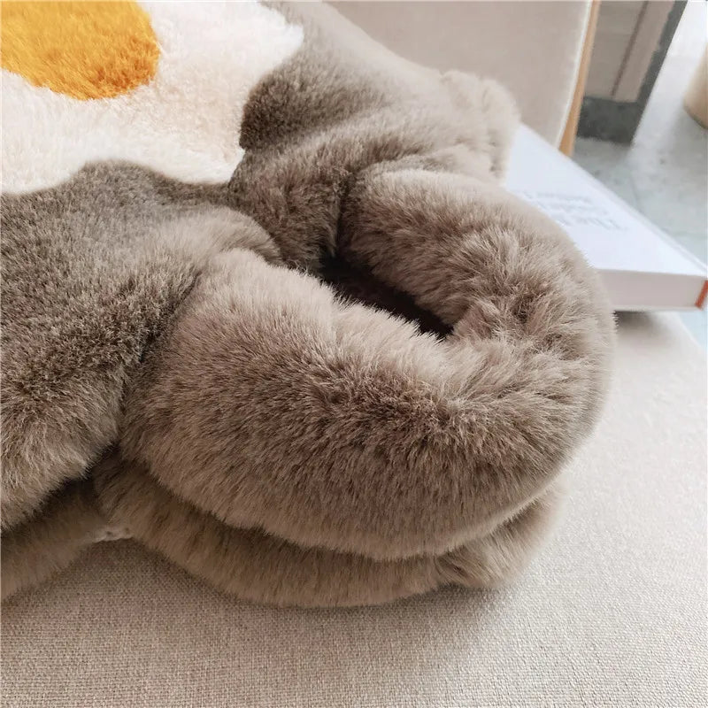 Plush Bag Women Messenger Bag Chain Plush Bucket Crossbody Bags Winter