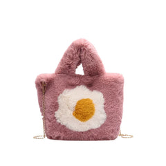 Plush Bag Women Messenger Bag Chain Plush Bucket Crossbody Bags Winter