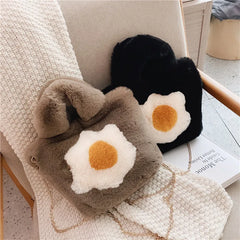 Plush Bag Women Messenger Bag Chain Plush Bucket Crossbody Bags Winter