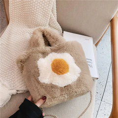 Plush Bag Women Messenger Bag Chain Plush Bucket Crossbody Bags Winter