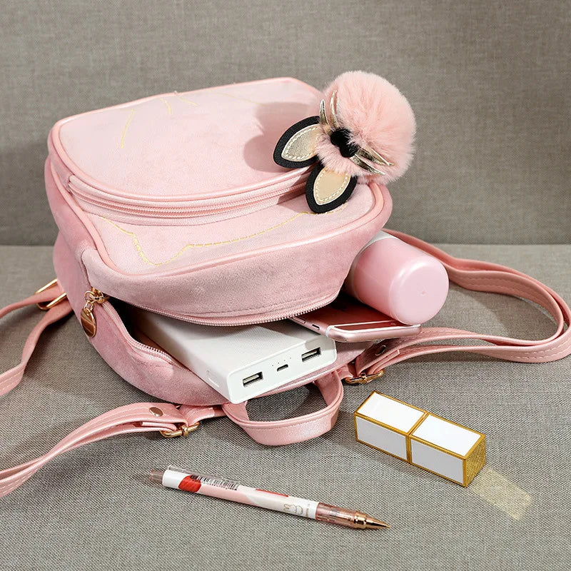 Plush Ball Kid Toddler Mini Backpack Kindergarten Schoolbag