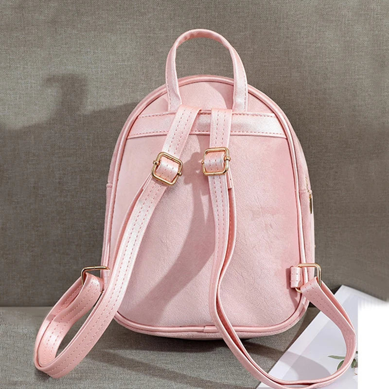 Plush Ball Kid Mini Backpack Kindergarten Schoolbag Baby Bowknot Handbag