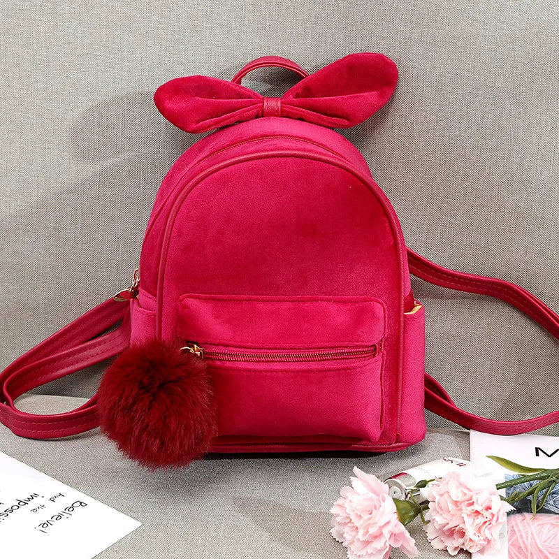 Plush Ball Kid Toddler Mini Backpack Kindergarten Schoolbag