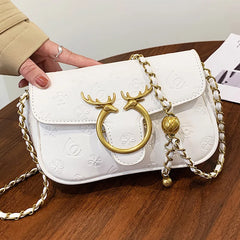 Deer Lock Chain Messenger Bag Ladies Handbags Crossbody Bags